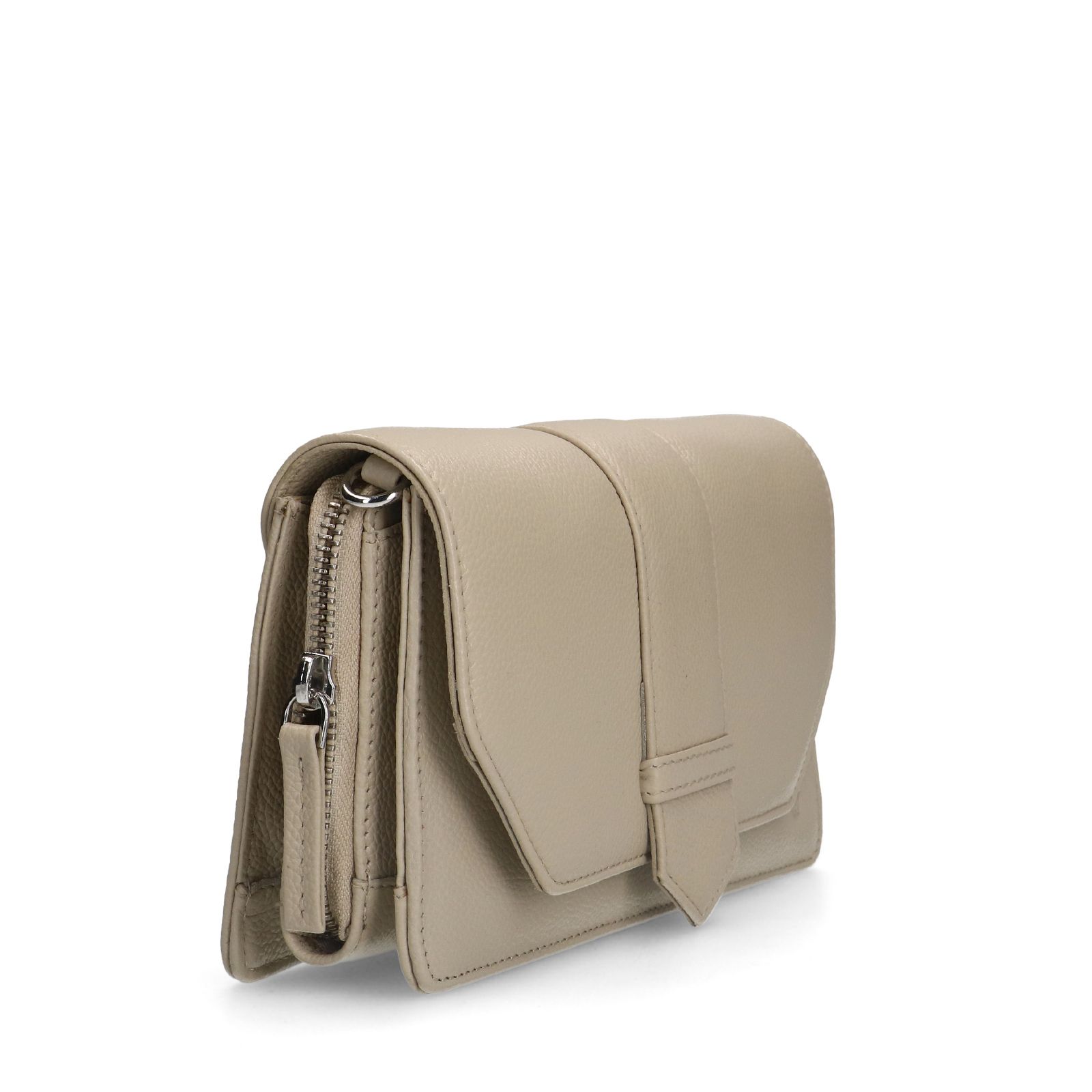 Off white leren clutch