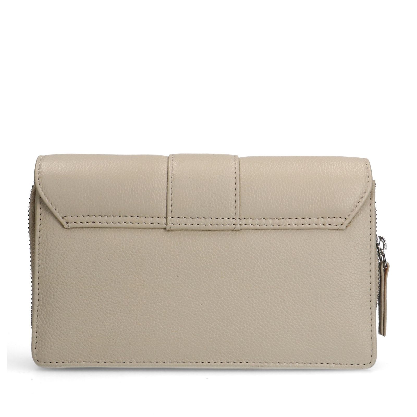 Off white leren clutch