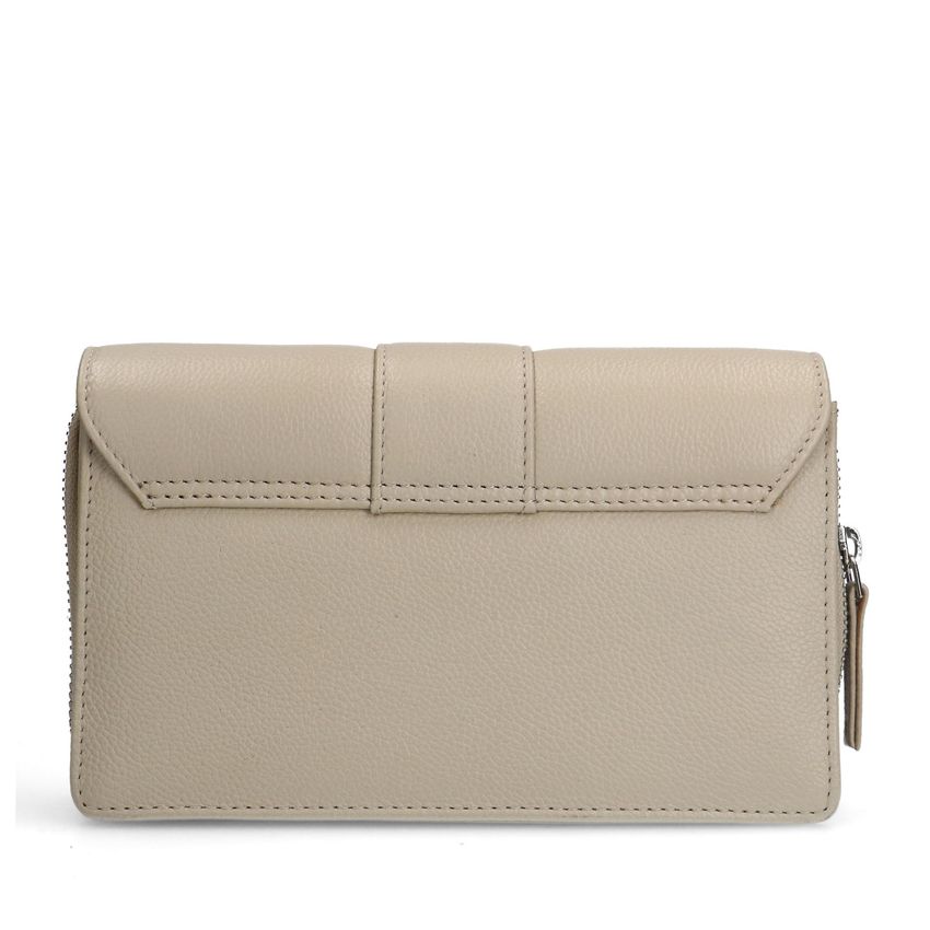 Off white leren clutch