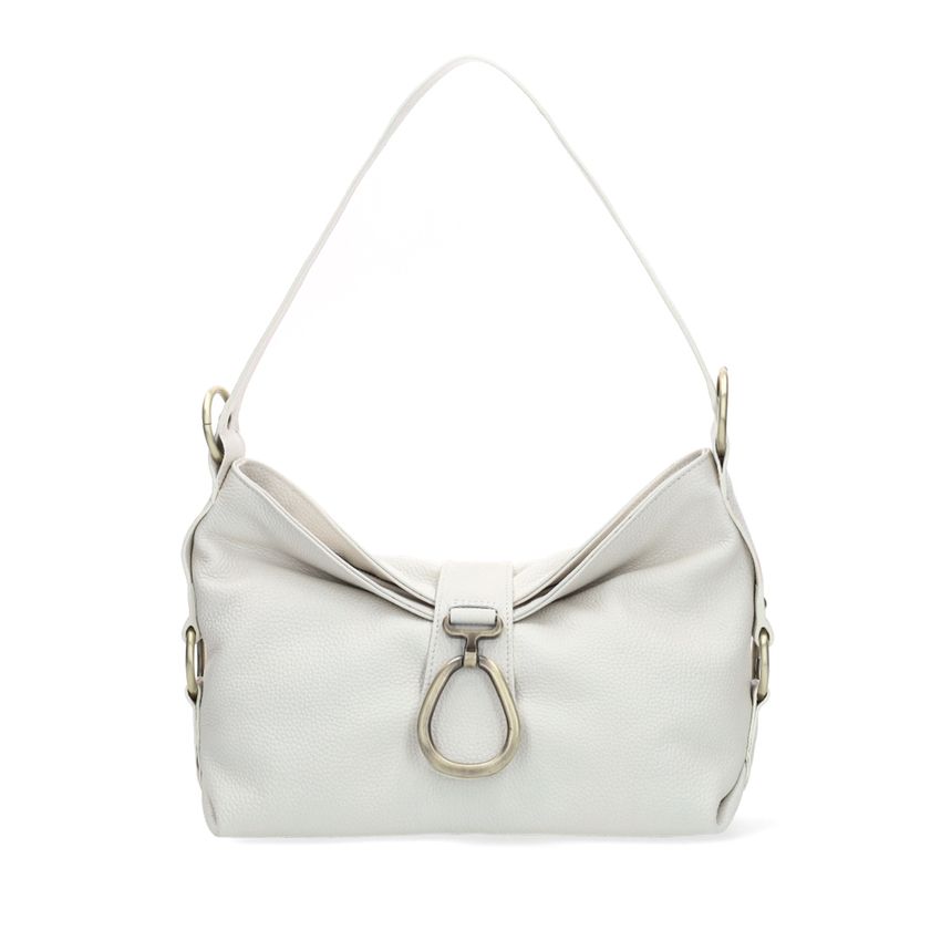 Weiße Schultertasche mit Schnalle