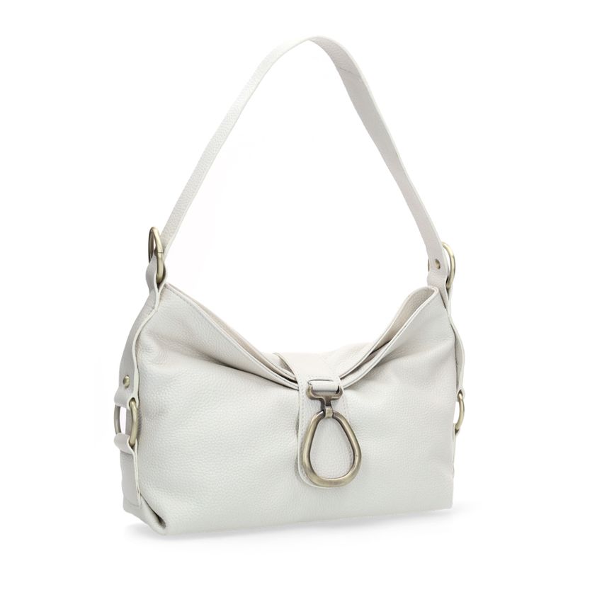 Weiße Schultertasche mit Schnalle