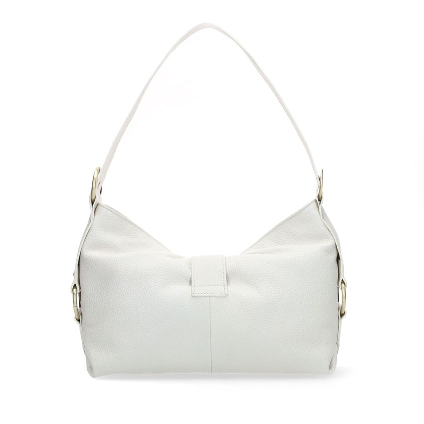 Weiße Schultertasche mit Schnalle