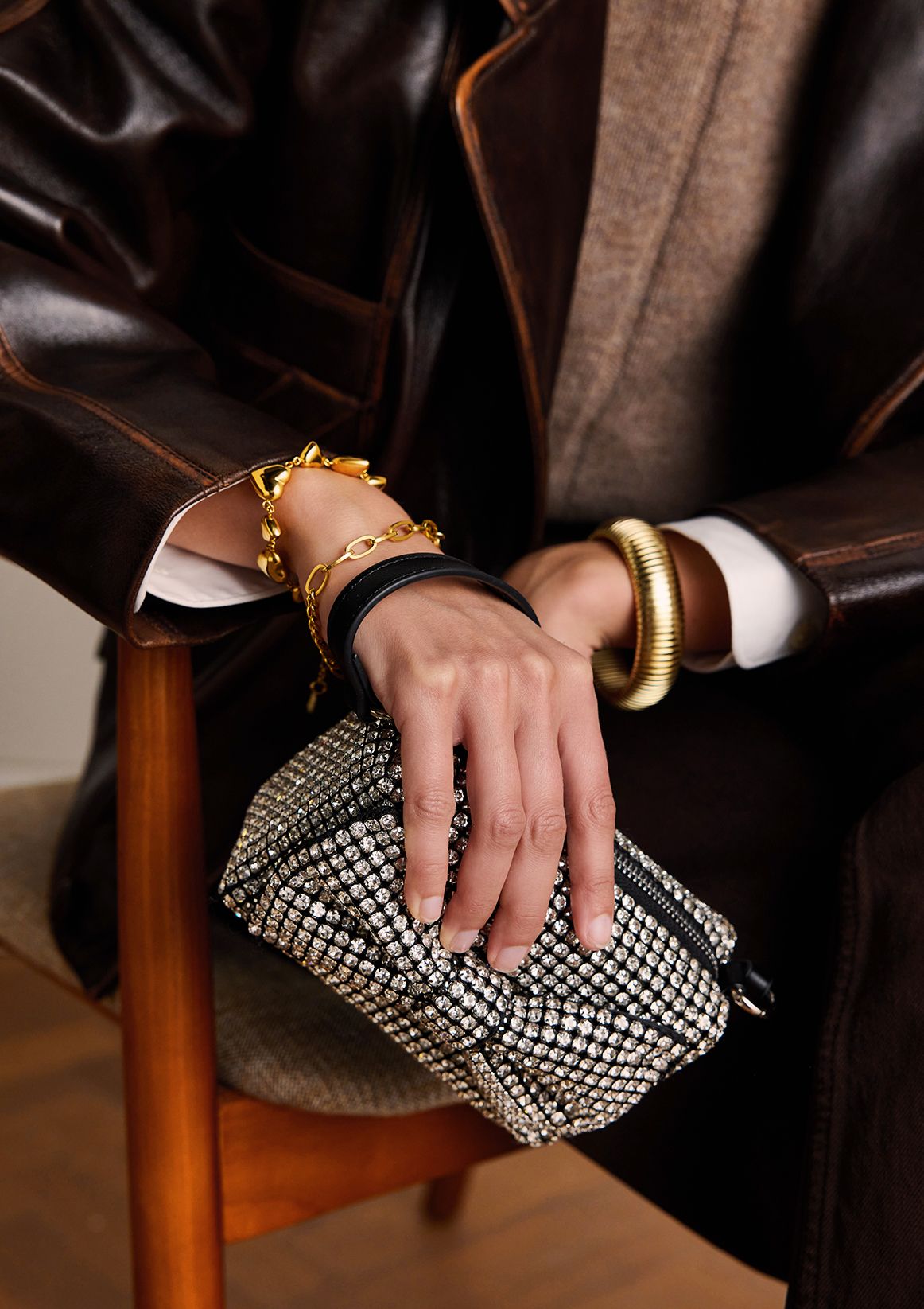Glitzer-Handtasche mit Schleife