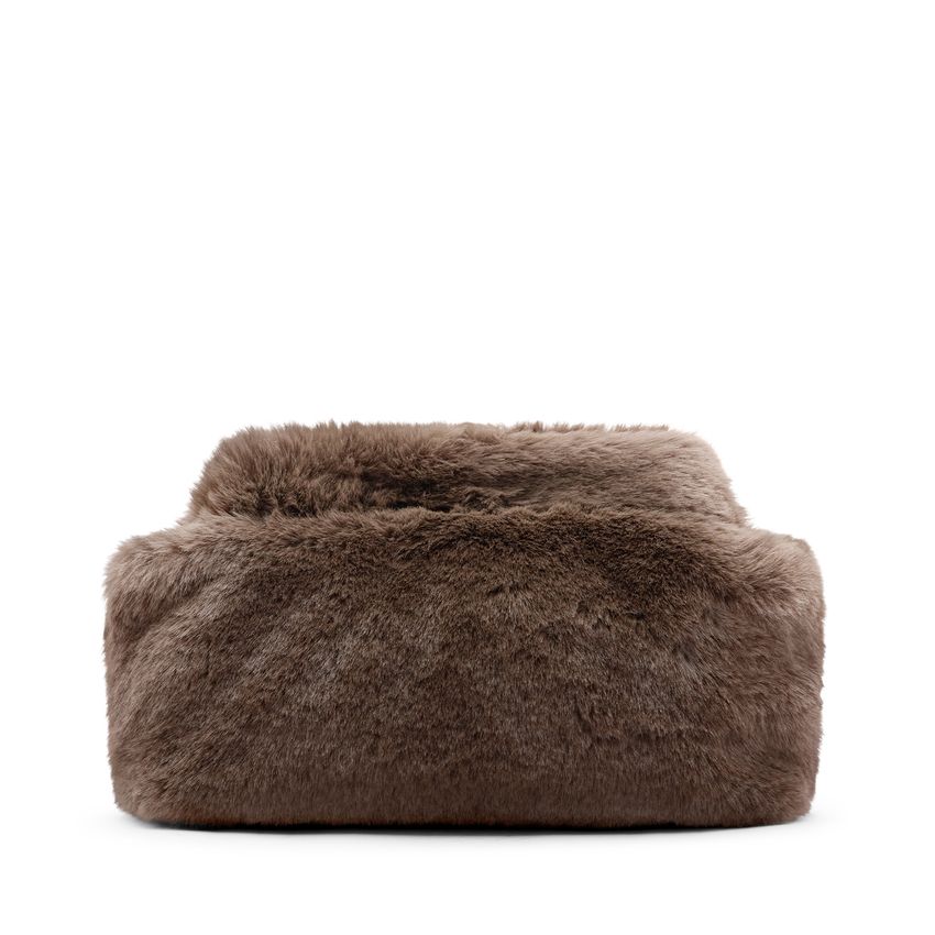 Grijze clutch van faux fur