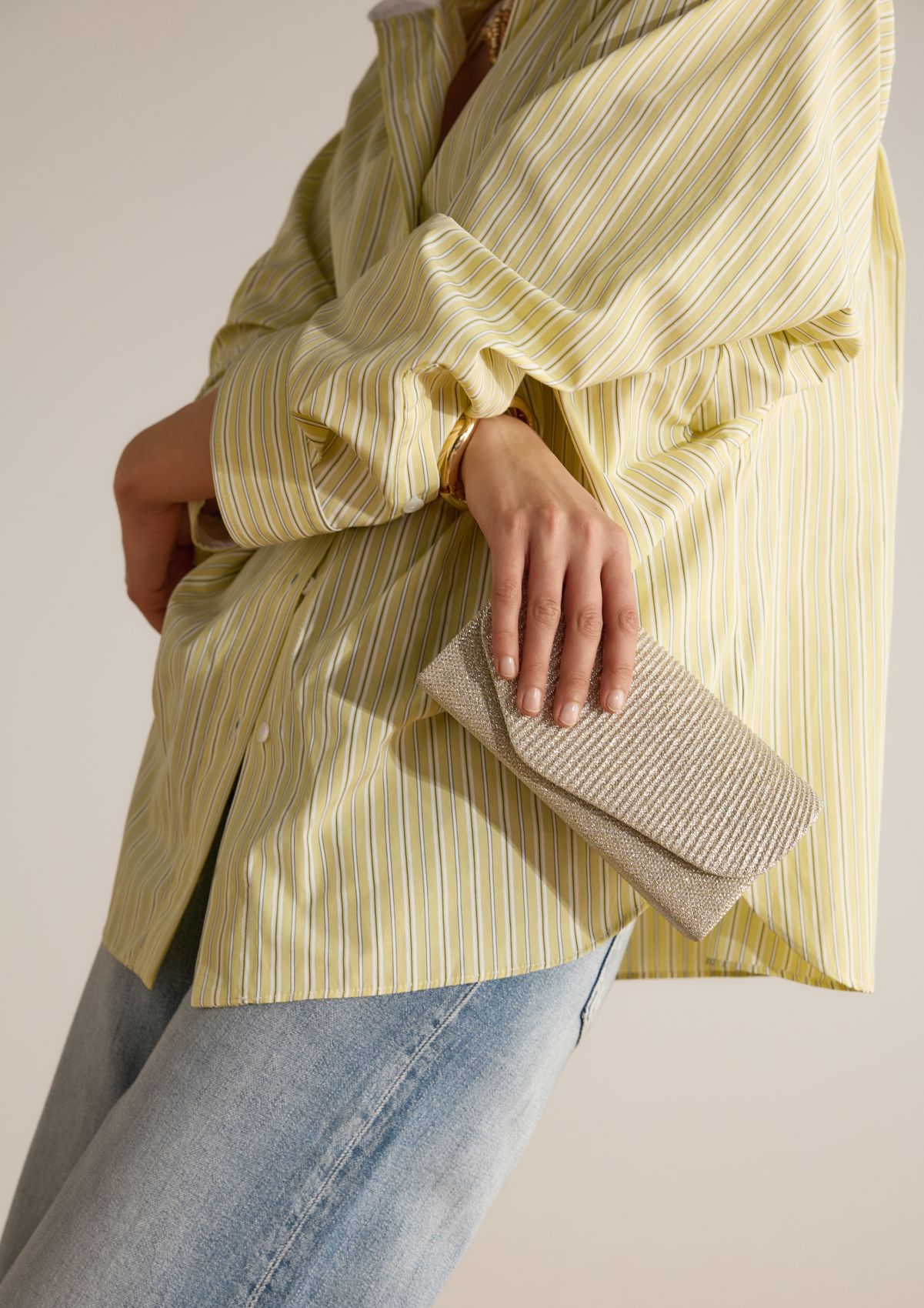 Silberfarbene Glitzer-Clutch