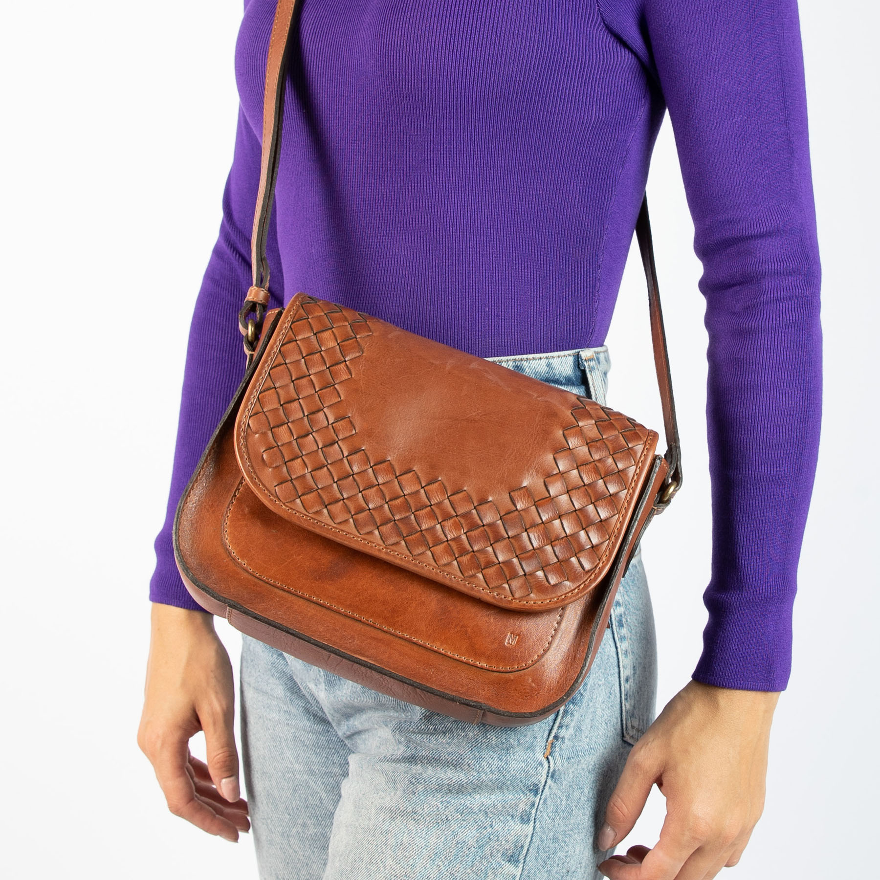 Leren tas best sale cognac dames