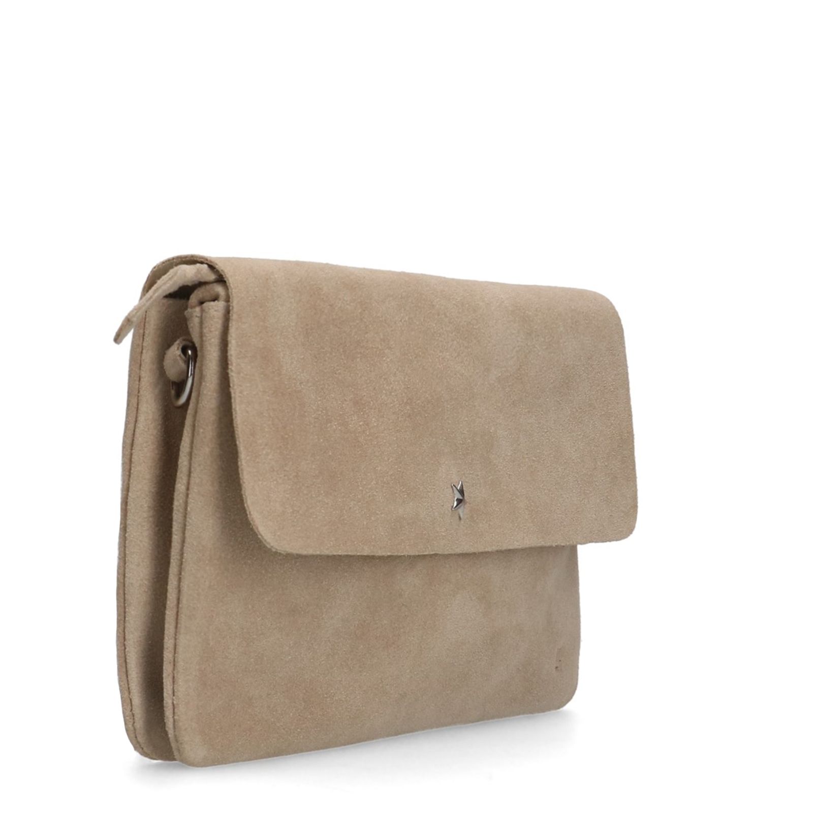 Beige suède clutch