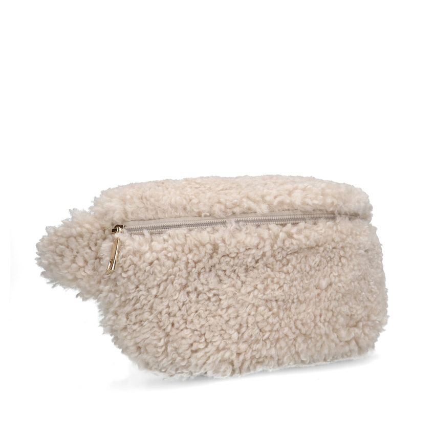 Beige teddy bum bag