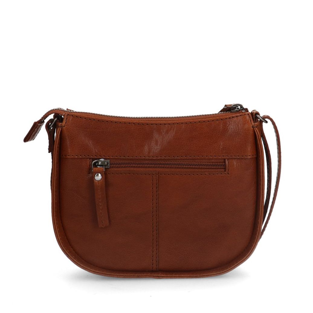 Cognacfarbene Schultertasche aus Leder