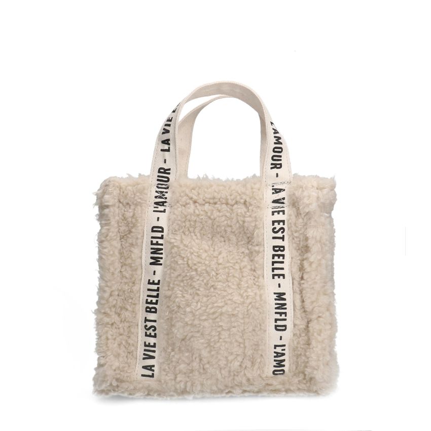 Mini beige teddy shopper