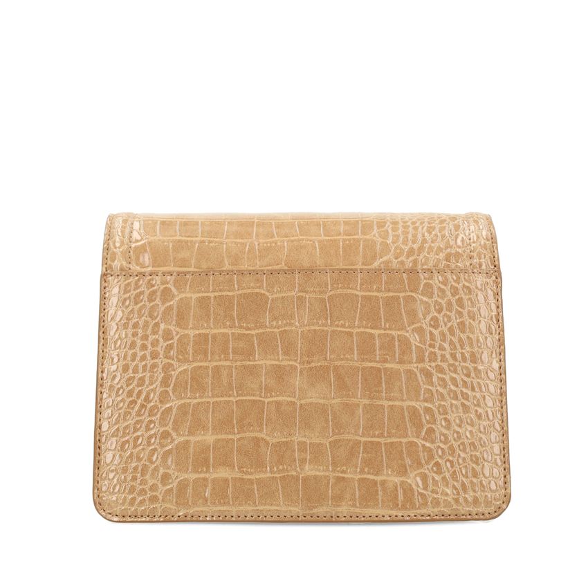 Beige croco schoudertas