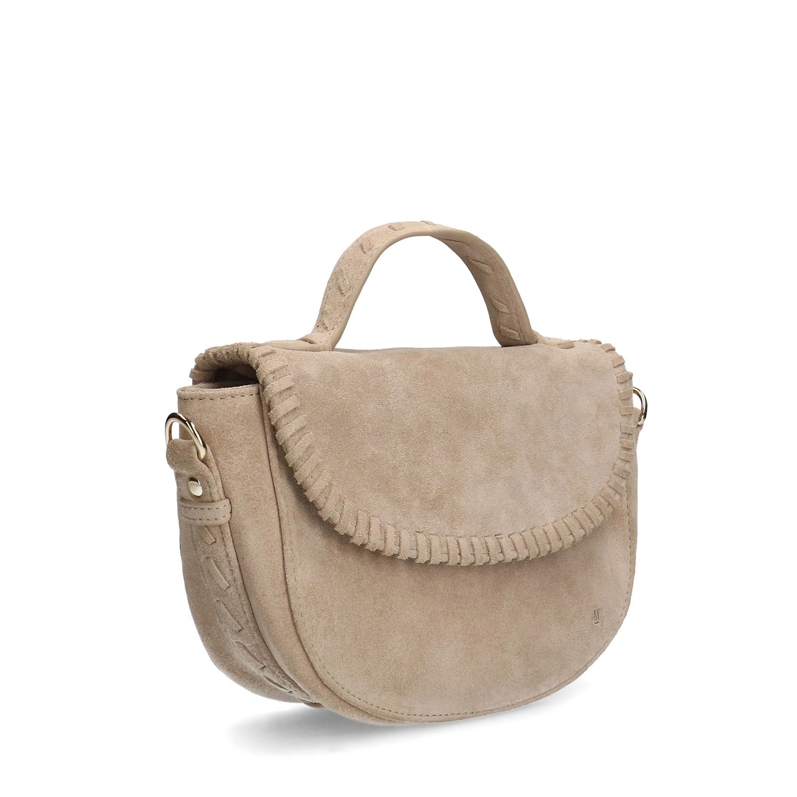 Beige suède schoudertas