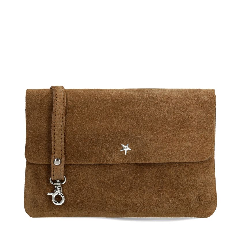 Taupe suède clutch
