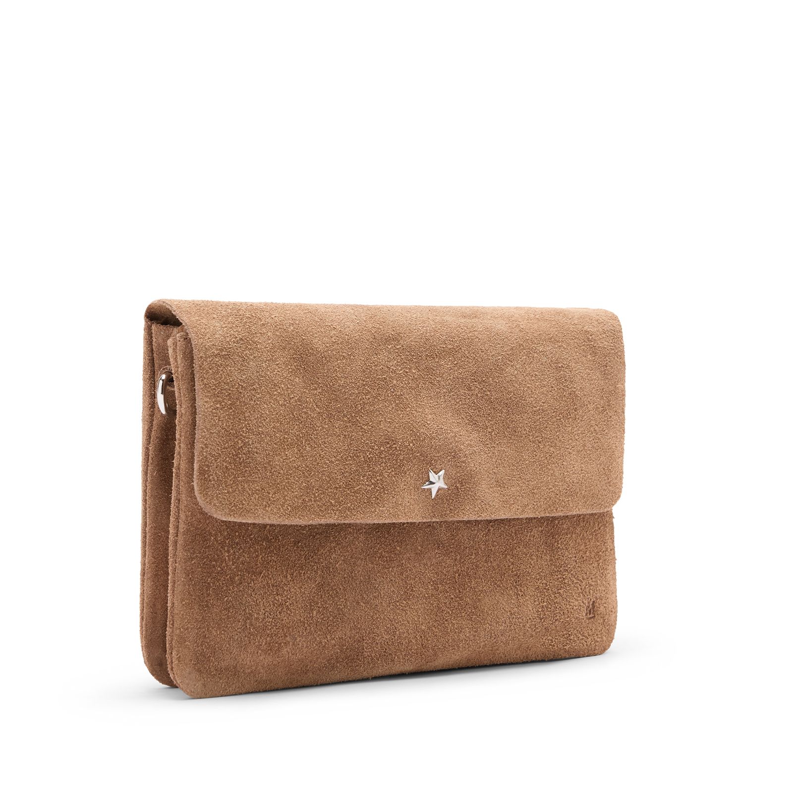 Taupe suède clutch