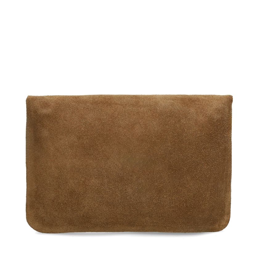 Taupe suède clutch