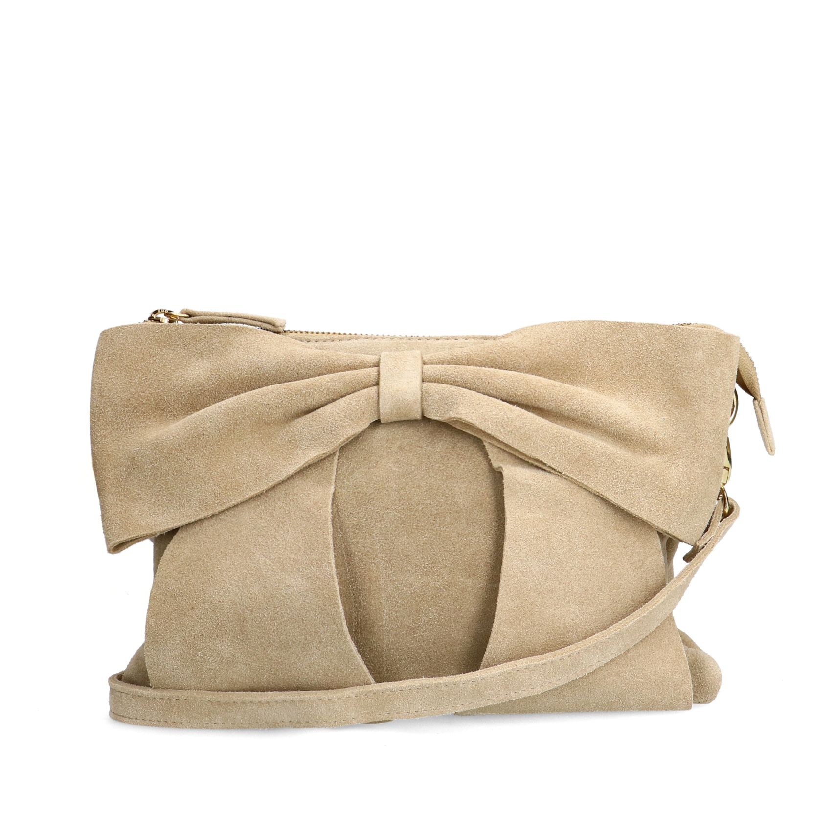 Beige suède schoudertas