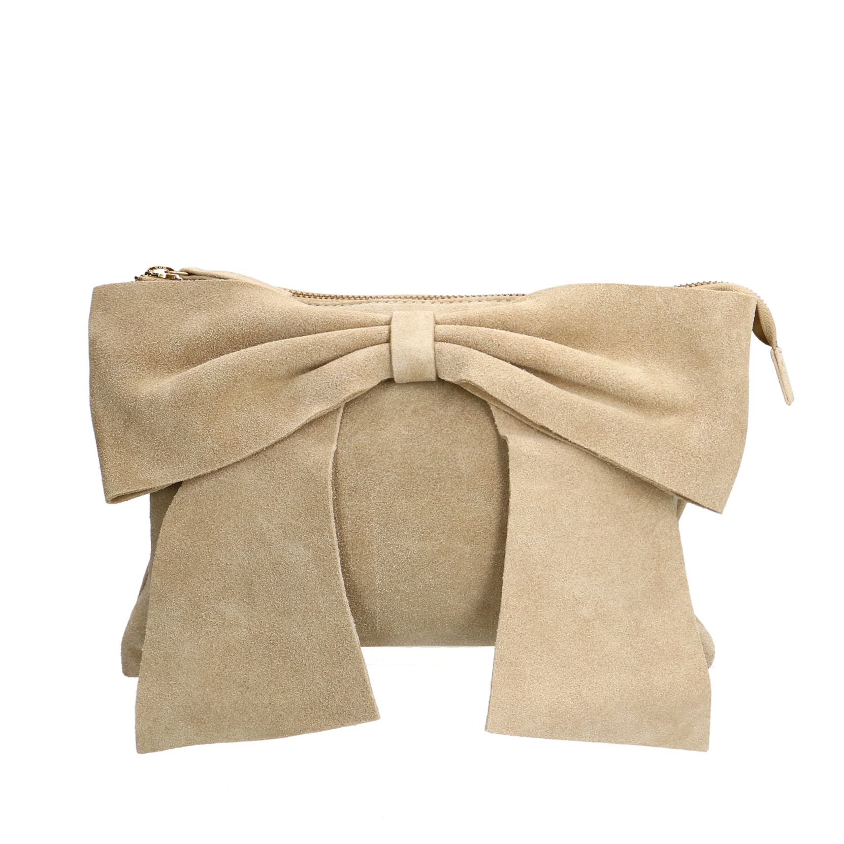 Beige suède schoudertas