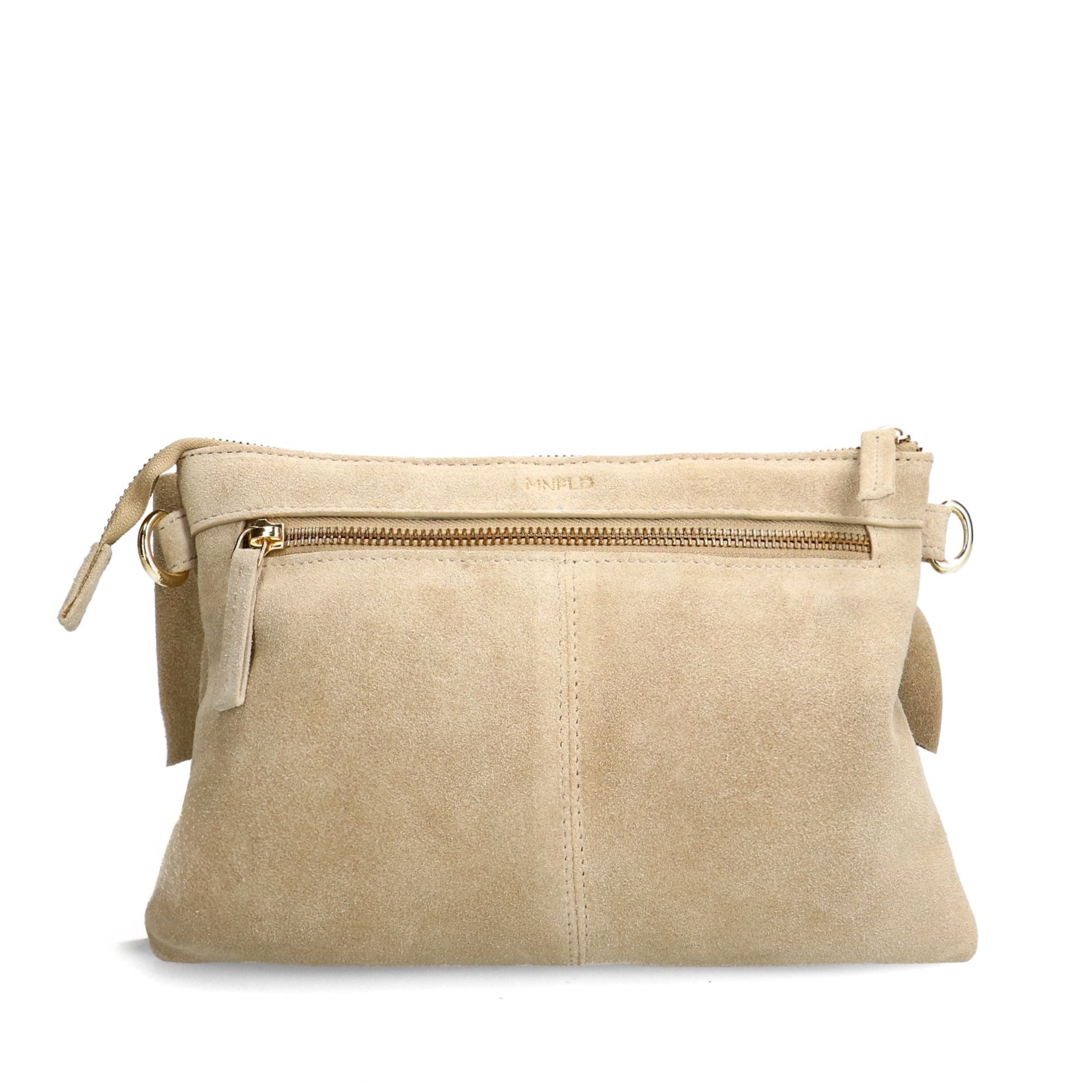 Beige suède schoudertas