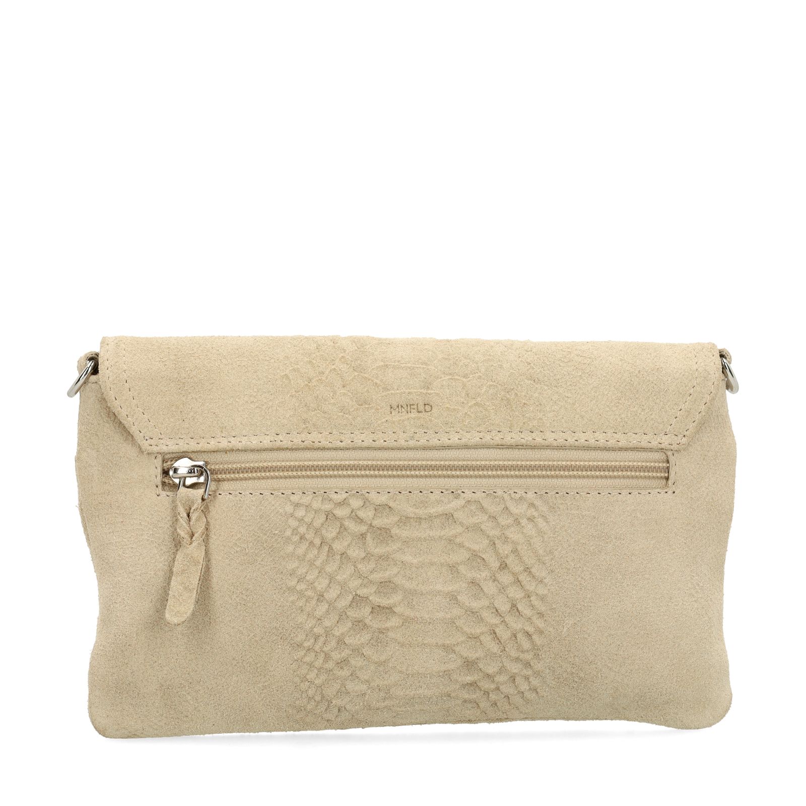 Beige suède croco clutch