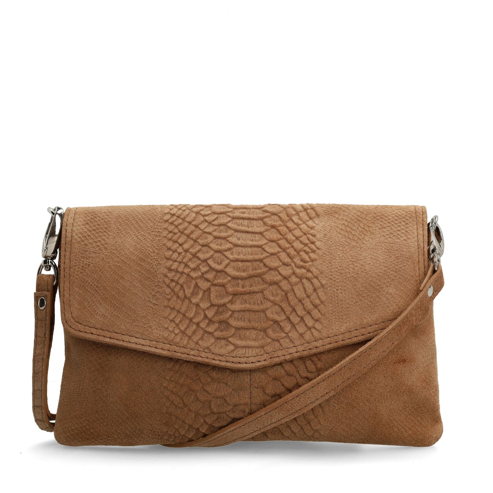 Taupe suède clutch
