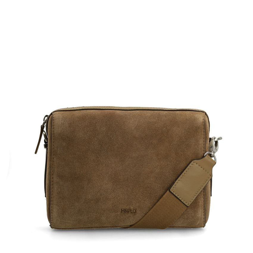 Taupe suède unisex schoudertas