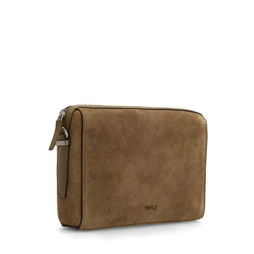 Taupe suède unisex schoudertas
