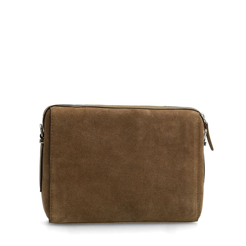 Taupe suède unisex schoudertas