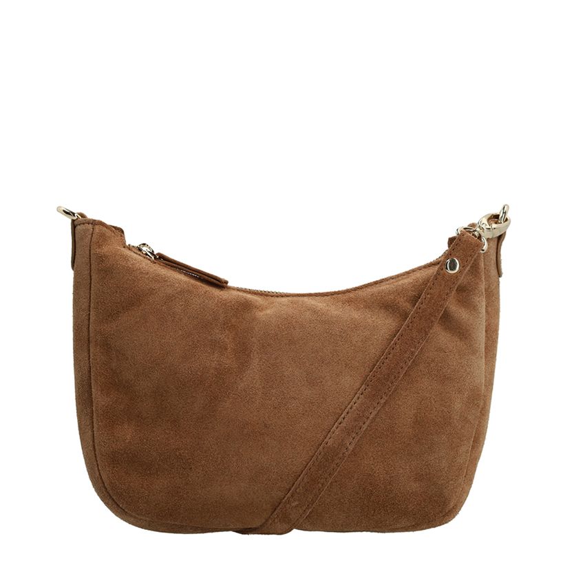Taupe suède schoudertas