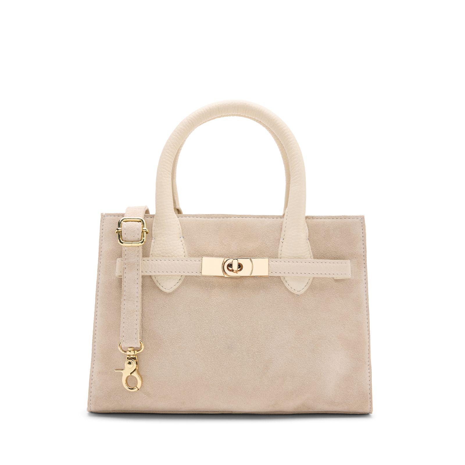 Off white suède handtas