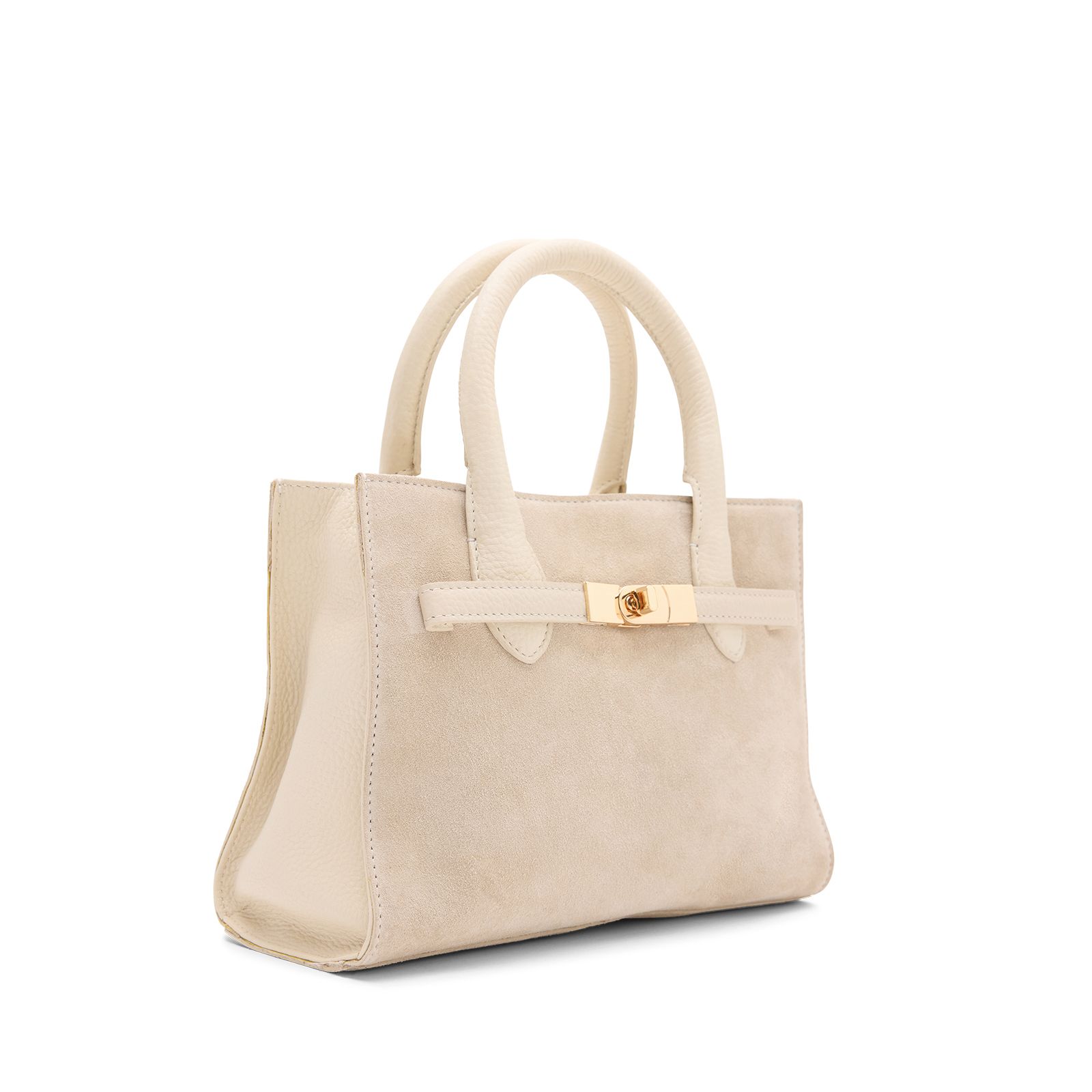Off white suède handtas
