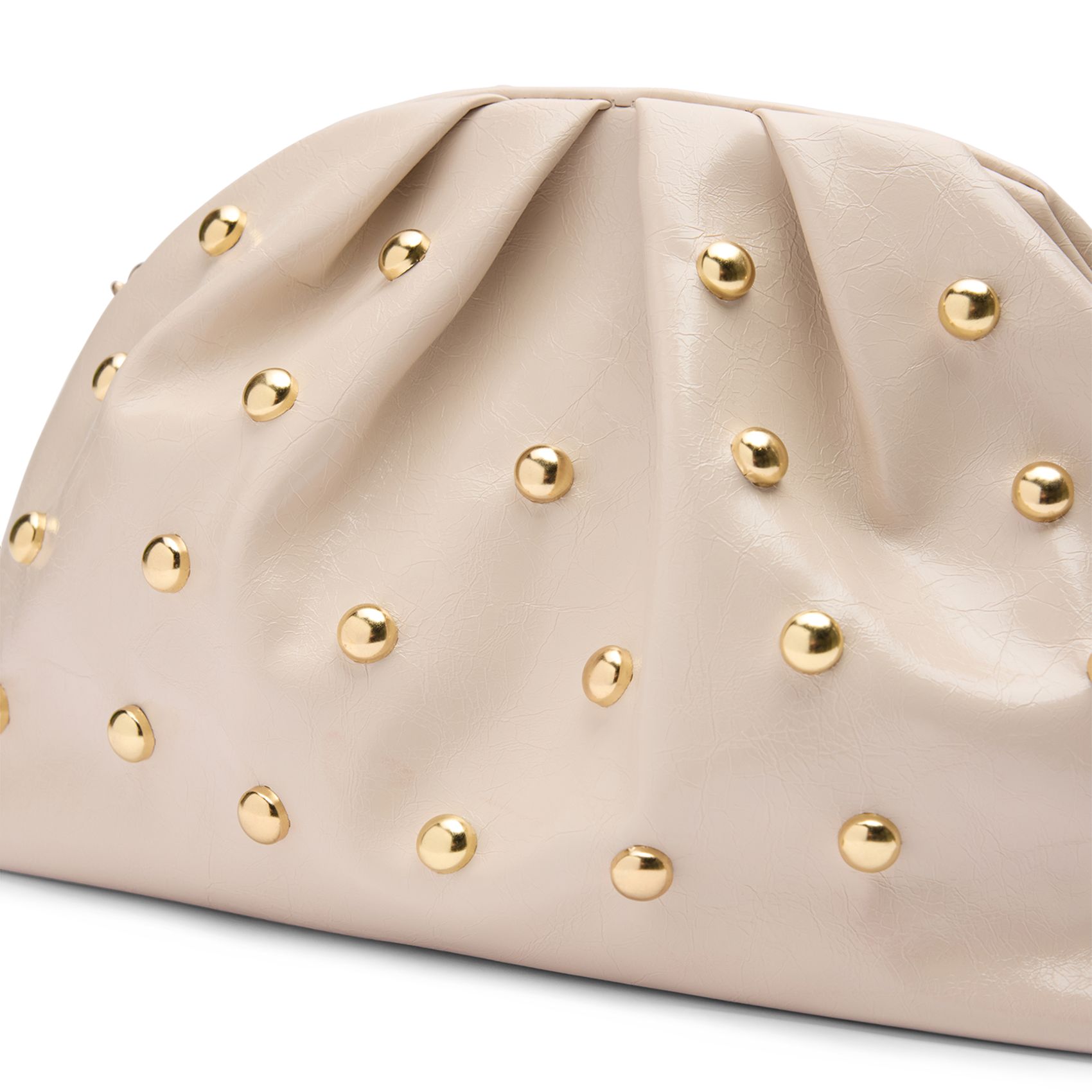 Beige clutch met gouden studs