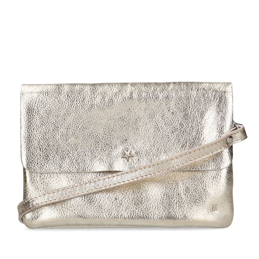 Goldfarbene Leder-Clutch in Metallic-Optik