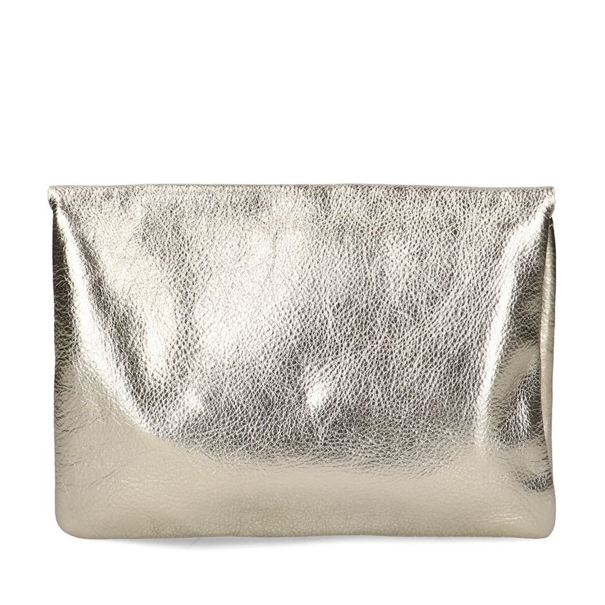 Goldfarbene Leder-Clutch in Metallic-Optik