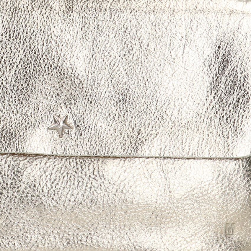 Goudkleurige metallic leren clutch