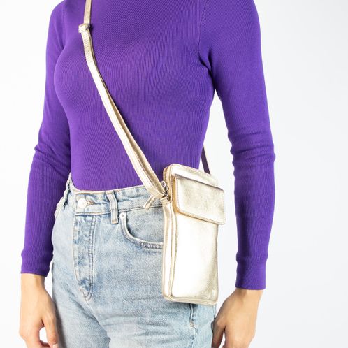 Goldfarbene Handytasche