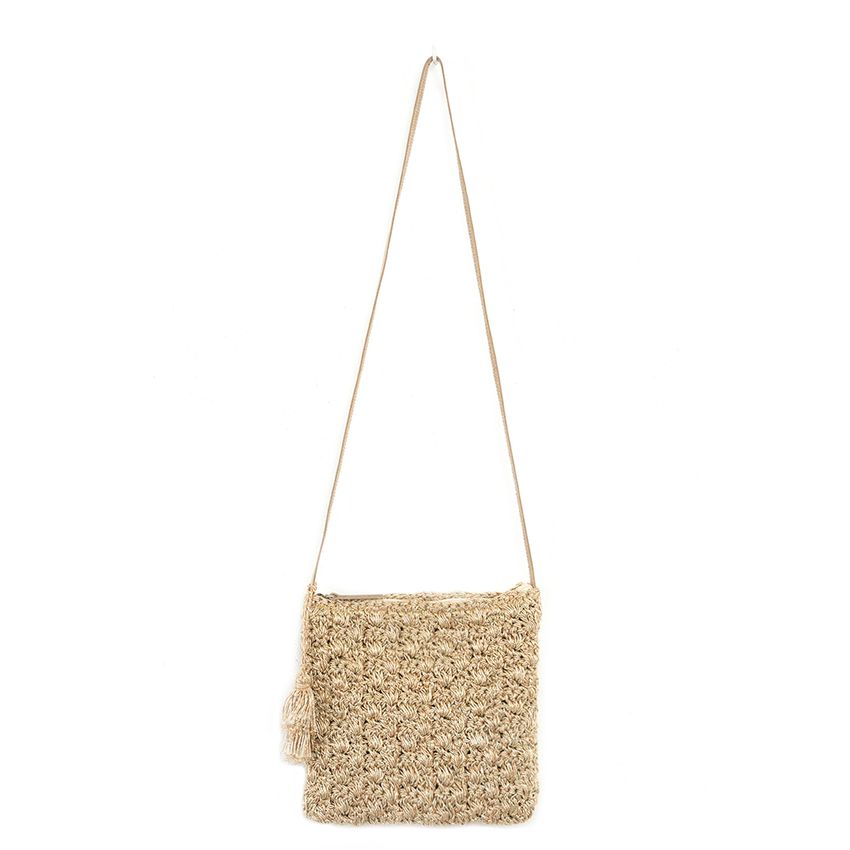 Geflochtene goldfarbene Schultertasche