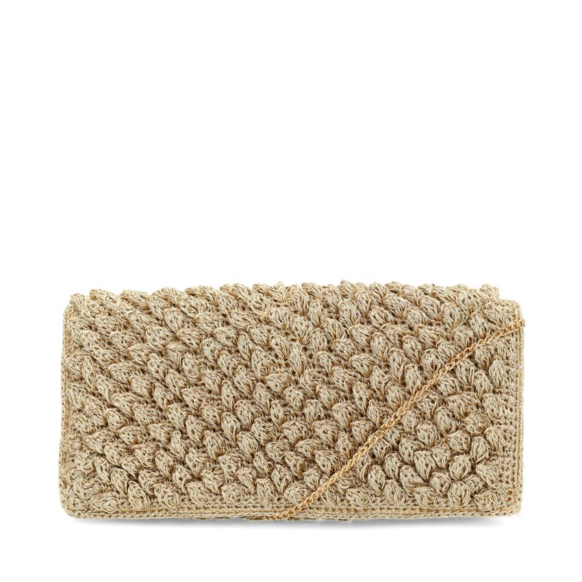 Gouden clutch met gewoven details