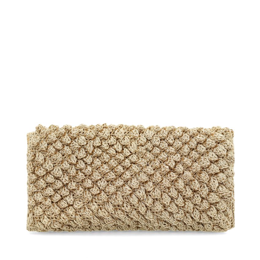 Gouden clutch met gewoven details