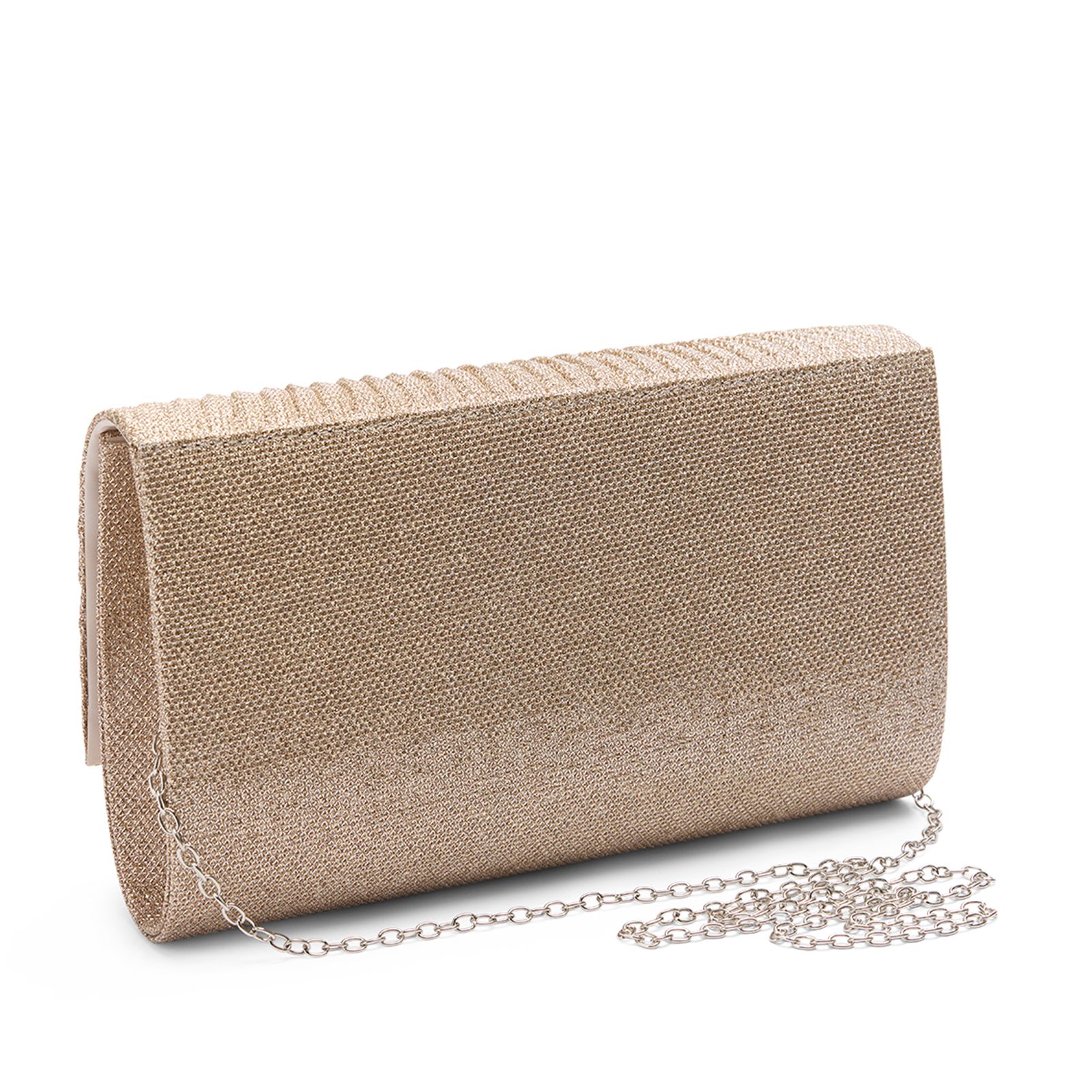 Goldfarbene Glitzer-Clutch