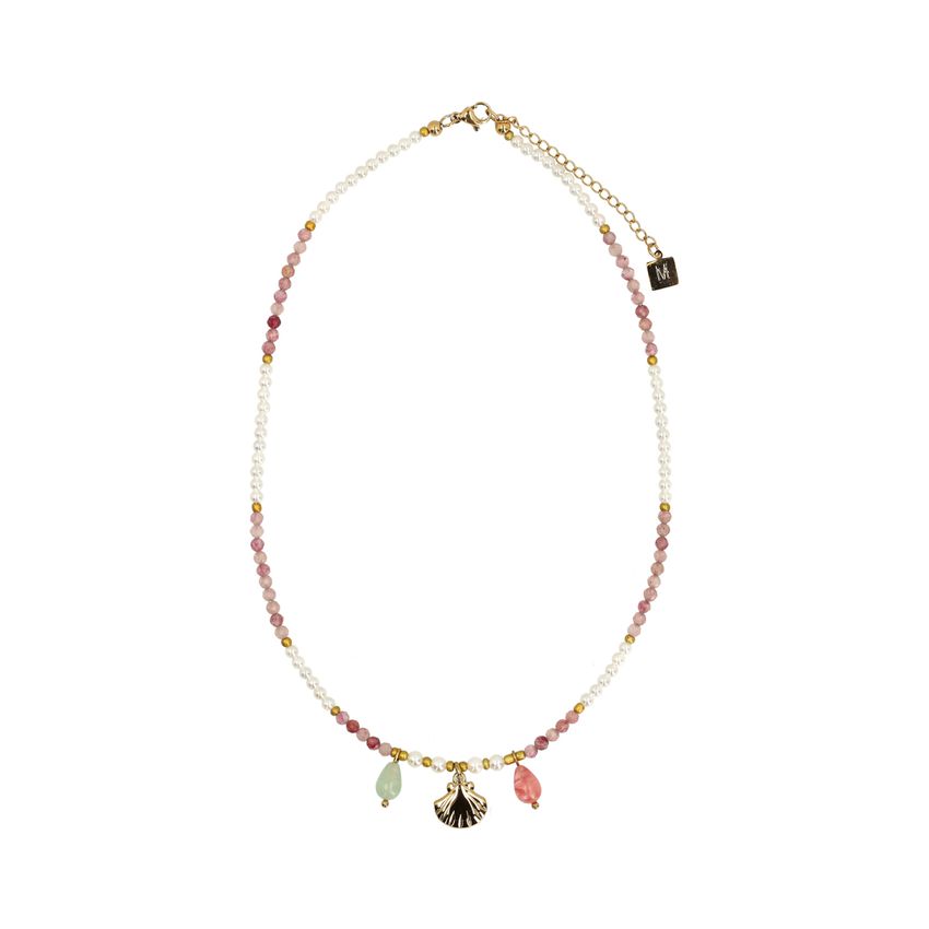 Gekleurde parelketting met schelpjes