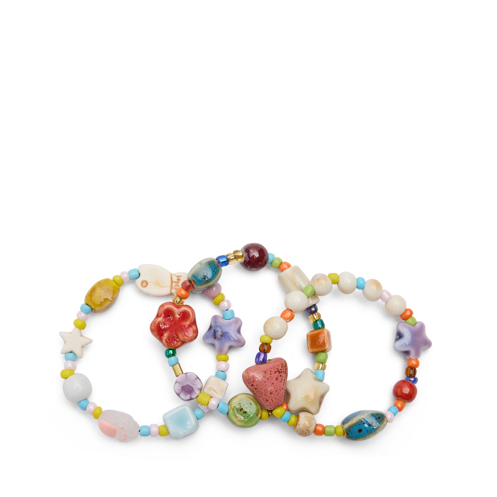 3er-Set farbige Perlenarmbänder