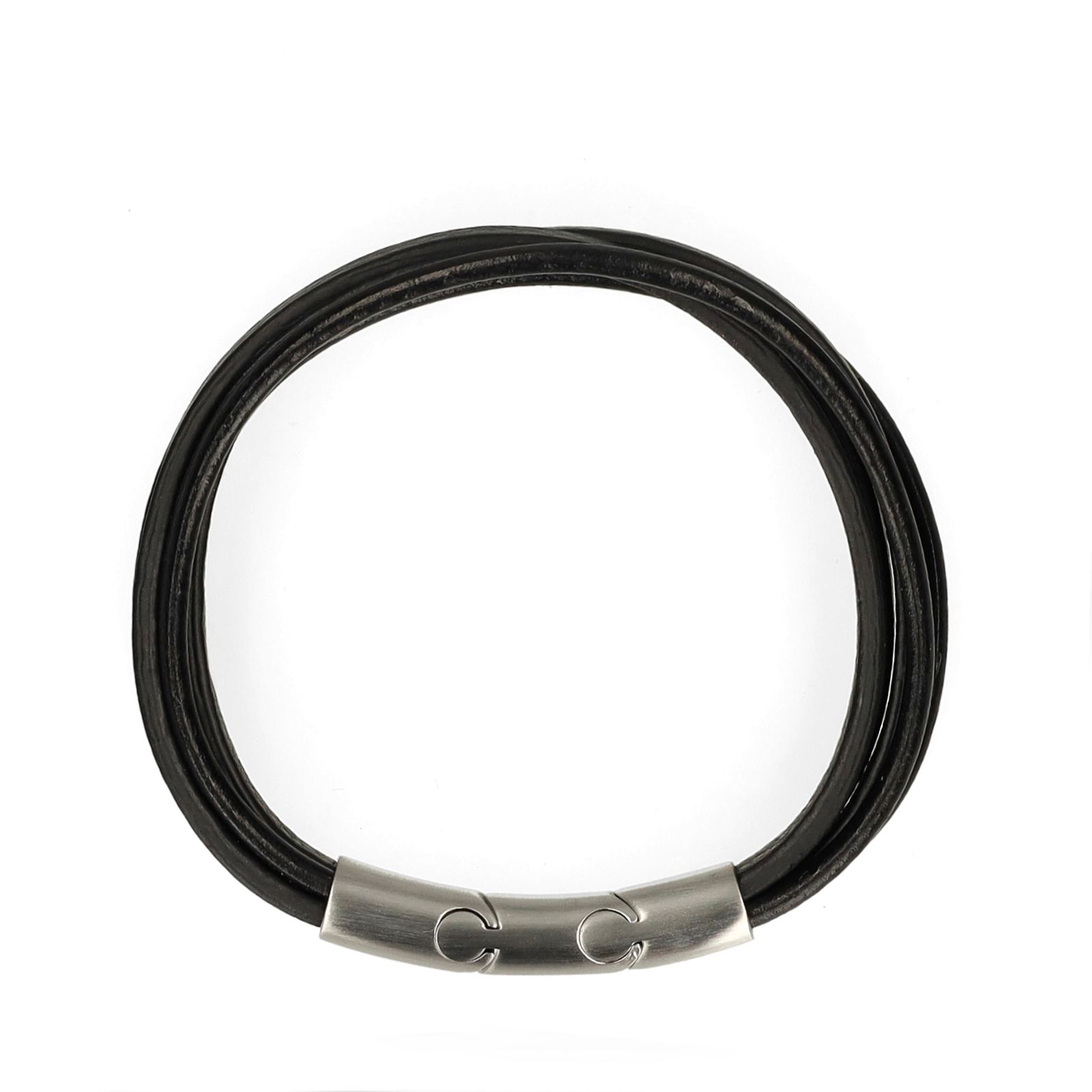 Schwarzes Lederarmband für Herren