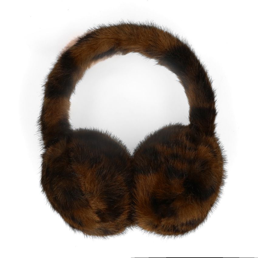 Leopard faux fur oorwarmers