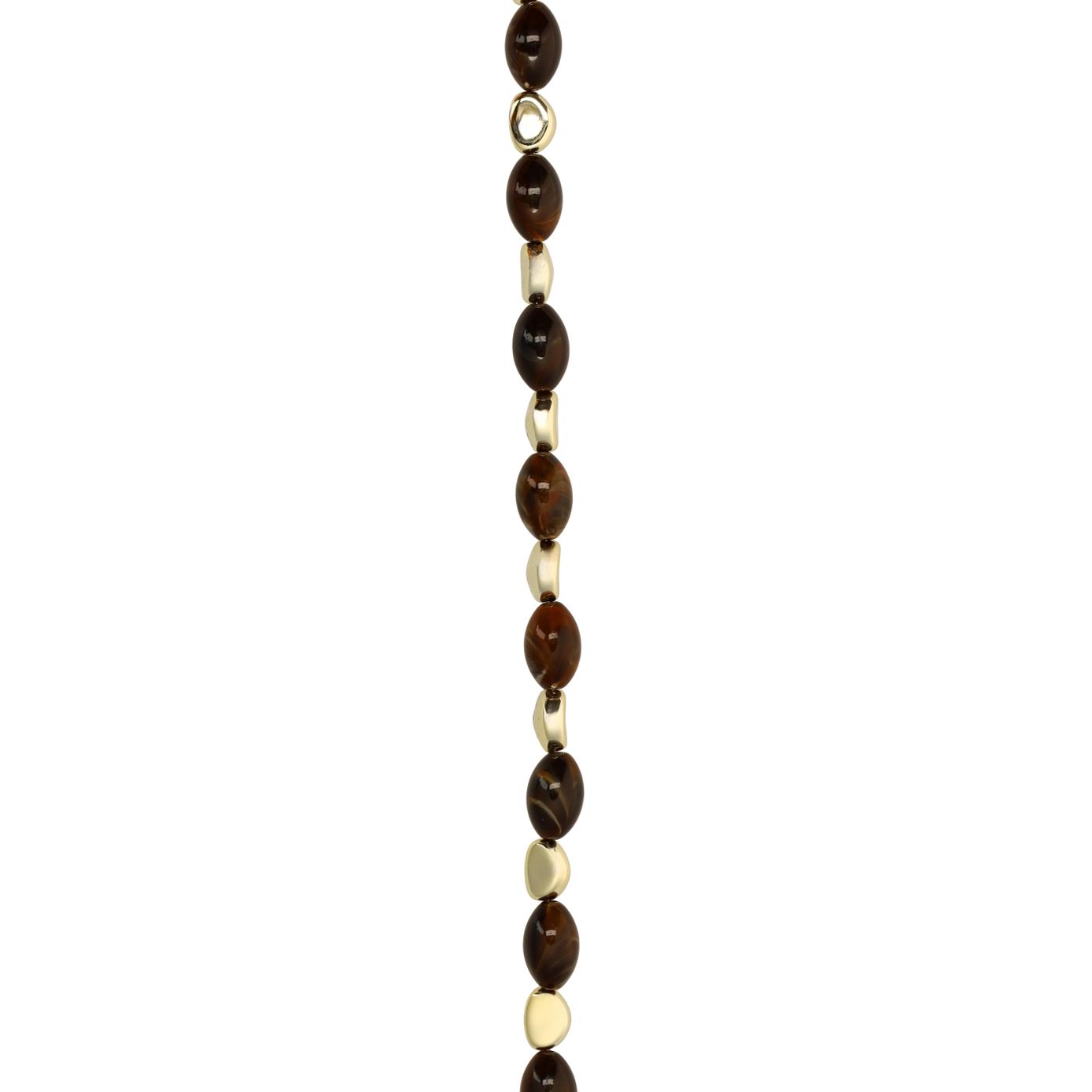 Goldfarbene Kette mit braunen Perlen