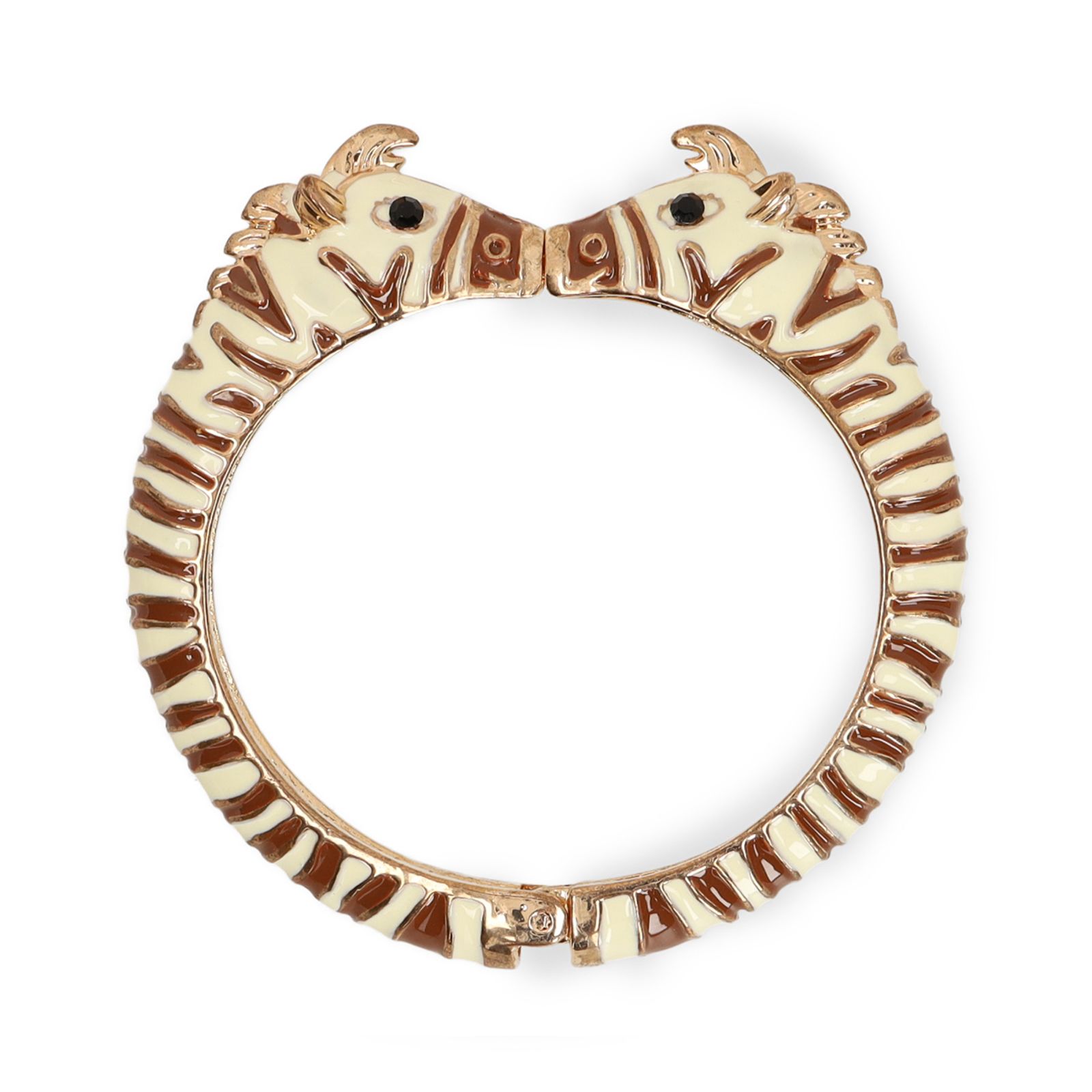 Goldfarbener Zebra-Armreif mit braunen Details