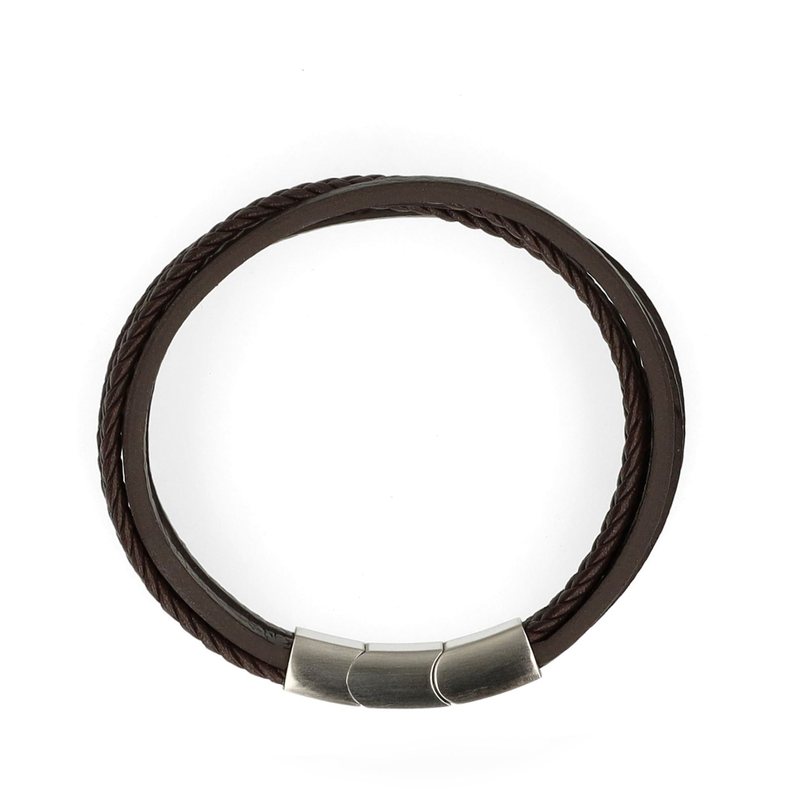 Bruine leren heren armband