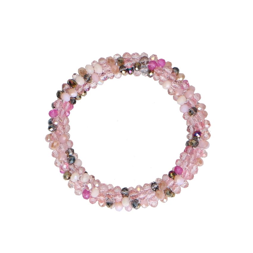 Armband met multicolor roze glaskralen