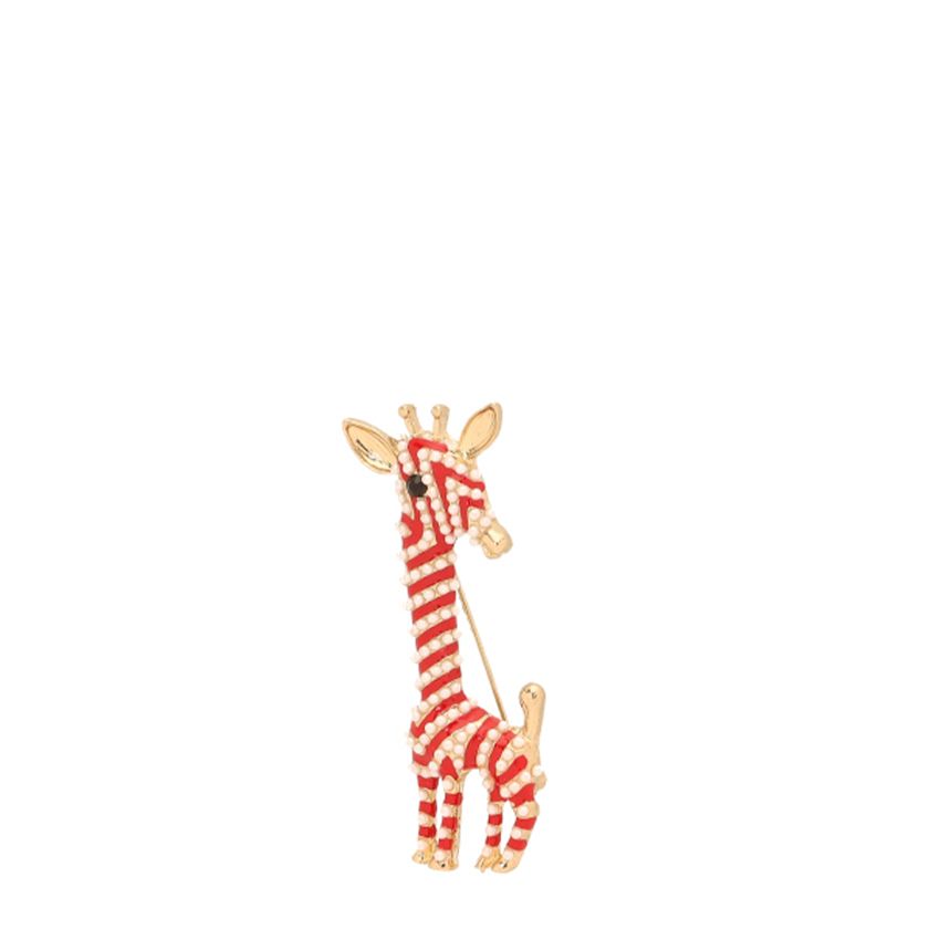 Goldfarbene Giraffen-Brosche