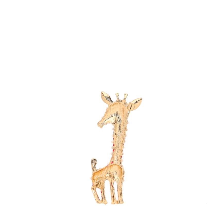 Goudkleurige giraffe broche