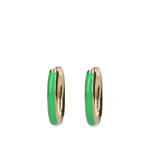 Goldfarbene Ohrringe aus Stainless Steel mit grünen Details
